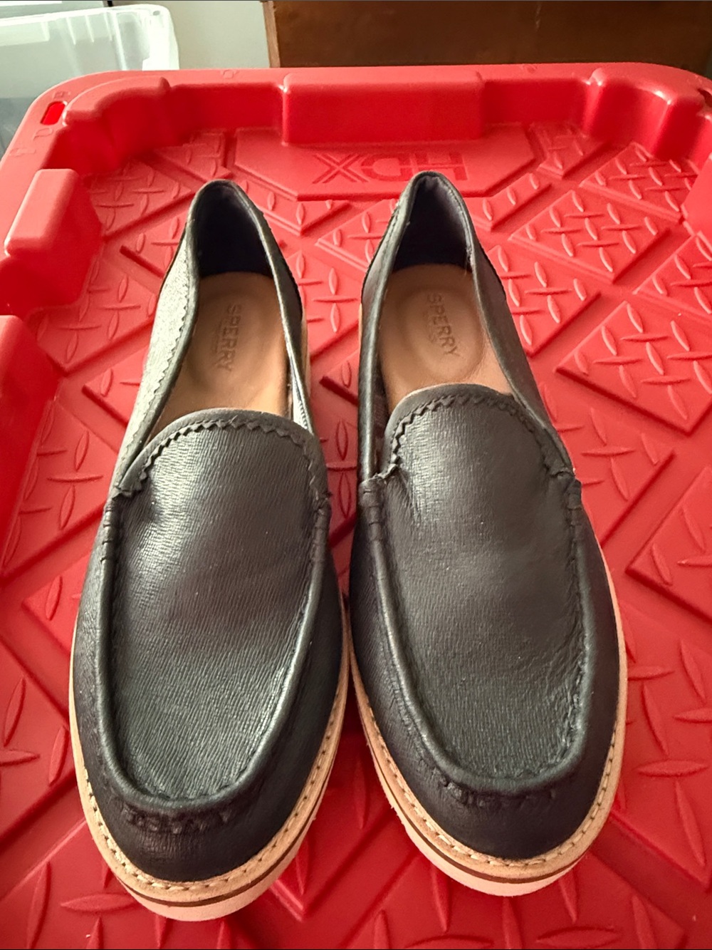 Sperry black Leather Women's Slip-On Loafers